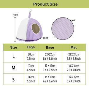 Nid d'oiseau pour perroquet, en coton chaud pour l'automne et l'hiver, motif pivoine, peau <span class=keywords><strong>de</strong></span> tigre, spécial hiver, amovible et lavable - Product Image 6