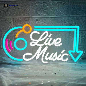 Prix bas, pas <span class=keywords><strong>de</strong></span> MOQ, enseigne au néon personnalisée en acrylique imperméable, à intensité variable, lumineuse, style rock and roll, pour salon, studio <span class=keywords><strong>de</strong></span> <span class=keywords><strong>musique</strong></span> live, bar, club - Product Image 2