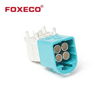 Connecteur Fakra de 1ère génération personnalisé FOXECO, mini-prise à angle droit, connecteur à broches pour montage sur circuit imprimé, traversée de trou, pour connecteur de caméra de voiture