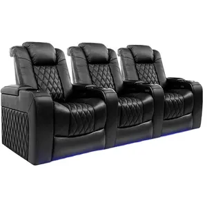 Amazon Hot Sale Casual Adjustable Top Grained Leather Electric Private Cinema Recliner Home Cinema Sofa 2022