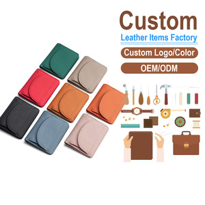 Mini porte-monnaie en cuir véritable avec blocage RFID, portefeuille en cuir de vachette pleine fleur avec fermeture à bouton-pression, porte-cartes compact multicolore - Product Image 1