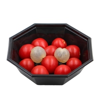 Blister PP noir personnalisé jetable octogone fruits plateau boîte forme rectangulaire pour Sushi emballage
