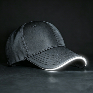 Gorra de Béisbol de 6 Paneles con Visera Curva Reflectante, Secado Rápido, Poliéster/Algodón, Logotipo Personalizado, Deporte al Aire Libre, Seguridad Nocturna - Product Image 3