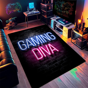 <span class=keywords><strong>Tapis</strong></span> de jeu néon avec design de manette - <span class=keywords><strong>Tapis</strong></span> de chambre <span class=keywords><strong>gamer</strong></span> Cyberpunk, <span class=keywords><strong>tapis</strong></span> antidérapant pour configuration de jeu PC/console - Product Image 2