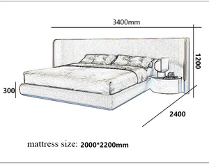 Meubles de chambre à coucher luxueux, cadre de lit en tissu velours, taille reine ou <span class=keywords><strong>king</strong></span>, lit rembourré moderne et tendance pour la maison - Product Image 6