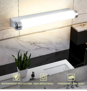 Applique murale LED moderne argentée pour salle de bain, luminaire mural élégant pour la maison - Product Image 1