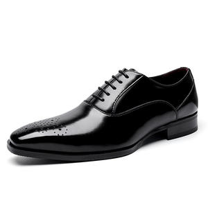 Chaussures pour hommes en cuir de vache italien marron et noir, à bout carré, à lacets, légères, antidérapantes, respirantes, pour le bureau, la carrière, les mariages, neuves - Product Image 5