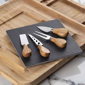 Juego de regalo perfecto, Charcuterie Platter, Wine Crackers, <span class=keywords><strong>Brie</strong></span>, bandeja para servir carne de bambú, queso, con cajón oculto y juego de cuchillos - Product Image 3