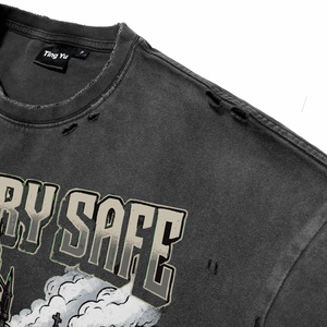 T-shirts en coton pour hommes de qualité supérieure, effet délavé, coupe oversize, personnalisés, style rétro, impression DTG, décontractés et respirants - Product Image 5