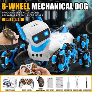 Robot chien RC intelligent <span class=keywords><strong>à</strong></span> 8 roues pour cascades, double commande, yeux LED, pulvérisation de musique, chien <span class=keywords><strong>mécanique</strong></span>, détection de geste tactile, <span class=keywords><strong>jouet</strong></span> pour enfant - Product Image 5
