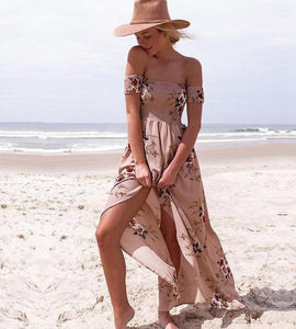 Robes longues maxi pour femmes, épaules dénudées, sans bretelles, style bohème, tenues de plage d'été, robe de bal bohème, robe de mariée - Product Image 5