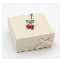 Anneau de nombril Cherry Belly, nouveau piercing tendance pour femmes, bijoux de corps à la mode, acier chirurgical, bijoux de corps pour femmes et hommes