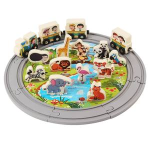 Ensemble de jeu de positionnement de combat magnétique Scène de transit ferroviaire éducative Piste de jouet en bois Train de pêche pour enfants EN71 CPC - Product Image 4