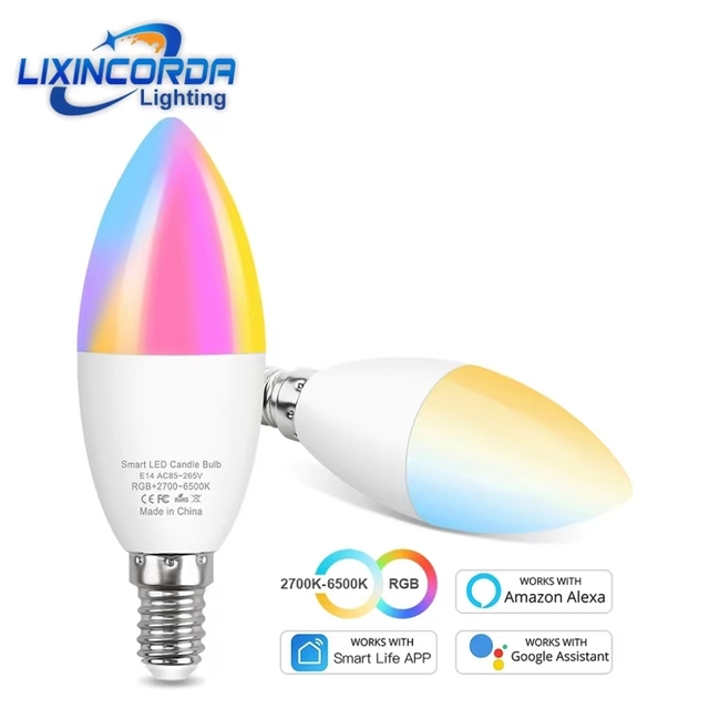 Zigbee Smart LED Bulb WiFi RGB+CW+WW E14 Base PC Lamp Body Alexa Google Home Office Voice Control