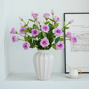 Lisianthus Artificial Flowers 3 <b>Heads</b> Silk High Simulation Wedding Home Decor Luxury <b>Style</b> - Product Image 5