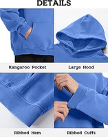 Sweat-shirt décontracté à capuche pour homme, coupe ample, avec poche kangourou, poignets et ourlet côtelés