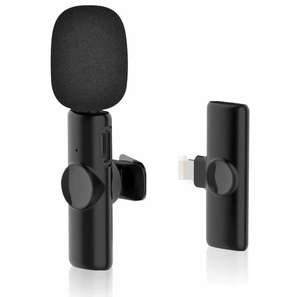 OEM 2 en 1 Microphone sans fil Lavalier Réduction du bruit Enregistrement Portable Mini Microphone pour <span class=keywords><strong>iPhone</strong></span> / iPad <span class=keywords><strong>Android</strong></span> - Product Image 1
