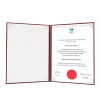 Carpeta de Diploma de cubierta de Certificado de graduación universitaria de tamaño A4 de cuero de grano 8,5x11 con logotipo personalizado