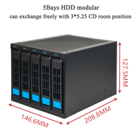 Caja de Disco Duro MACASE MZ35 SATA de Aluminio con 4 Bahías Intercambiables en Caliente y 1 Ventilador 8025 para Discos Duros de 3.5/2.5 Pulgadas
