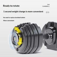 Ensemble d'haltères électroplaqués en acier à 15 vitesses, réglables et à changement rapide, gain de place, 29,5-42,75 kg, avec poignée TPE pour le fitness à domicile