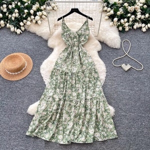 Vestido Midi de Verano para Mujer, Estilo A-Line, Sin Mangas, Estampado, Corte Imperio - Product Image 2