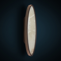 Applique Murale LED Ovale en Laiton, Style Nordique Moderne Minimaliste, en Albâtre Espagnol, pour Villa, Salle de Bain, Hall d'Hôtel, Luminaire d'Intérieur