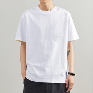 <span class=keywords><strong>T</strong></span>-<span class=keywords><strong>Shirt</strong></span> da Uomo Economica in 100% Cotone a Manica Corta Bianca Semplice con Logo ed Etichetta Personalizzabili OEM per Pubblicità - Product Image 2