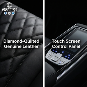 Asientos de Clase Ejecutiva para Aviación CARRIDE, Furgoneta MPV, Tapicería de Cuero Acolchado Diamante, Iluminación Ambiental LED Azul, Panel de Control Táctil, <span class=keywords><strong>Kit</strong></span> de Mesa - Product Image 3