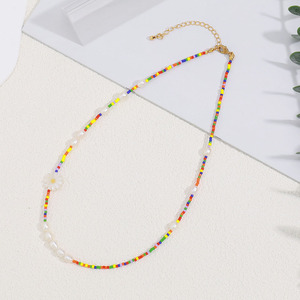 Y2K colorato <span class=keywords><strong>sead</strong></span> bead fiore di perle d'acqua dolce alla moda collane gioielli alla rinfusa estate festa - Product Image 4