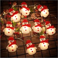 TSINYE 1,5M 10LEDs Schneemann Weihnachts-Lichterkette Batteriebetrieben Warmweiß Weihnachtsbaum Innendekorations-Beleuchtung