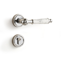 Serrure de porte magnétique de style français moderne BAGB avec poignée en marbre, serrure à levier en alliage de zinc pour chambre à coucher et portes intérieures