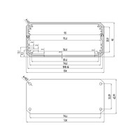 Boîtier de projet plat et fin en alliage d'aluminium anodisé 104*46*120mm, IP54, avec panneaux à 4 vis et découpes personnalisées pour contrôleur de compteur
