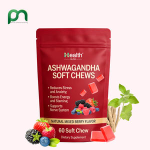 Bonbons à mâcher multivitaminés personnalisés avec logo, Ashwagandha de qualité supérieure, apaisent les nerfs, soulagent la fatigue, fabrication en vrac, OEM, fournisseur - Product Image 1