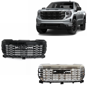 Pièces extérieures de carrosserie OEM Pièces de rechange Pare-chocs avant Chrome Noir Grille supérieure pour <span class=keywords><strong>GMC</strong></span> <span class=keywords><strong>Sierra</strong></span> 1500 2023 2024 2022 - Product Image 1