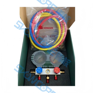 HONGSEN Ensemble de manomètres en laiton pour climatisation automobile, réfrigérant/<span class=keywords><strong>gaz</strong></span> ammoniacal, R22 <span class=keywords><strong>134</strong></span> R32 R410A - Product Image 3