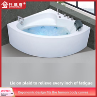Baignoire autoportante moderne et confortable en acrylique avec fonction massage et drain pour la maison, l'hôtel et les petits appartements – Constant