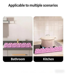 Silicone Sink Splash Guard 20in Purple Water Baffle Kitchen Faucet Drain Protector Non Slip <b>Suction</b> <b>Pad</b> - Product Image 3
