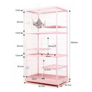 Nouvelle vente chaude de maisons pour animaux de compagnie en acier inoxydable de haute qualité couleur vive trois couches grande maison pour animaux de compagnie <span class=keywords><strong>Cage</strong></span> intérieure pour chat - Product Image 4