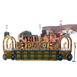 Pavillon de buffet mobile en acier inoxydable King International |   Catering de luxe moderne pour mariage en plein air ou en intérieur, Green Gold - Product Image 1