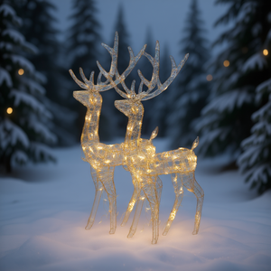 Figuras Decorativas de Reno Acrílico para Navidad, 47.2 Pulgadas, Color Blanco Cálido, para Exhibición Navideña - Product Image 2
