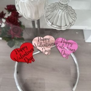 ของตกแต่งคัพเค้กรูปหัวใจอะคริลิค รูปแบบน้ำผึ้งและรสหวาน สำหรับวันวาเลนไทน์ ของตกแต่งเค้ก อุปกรณ์จัดงานเลี้ยง - Product Image 3