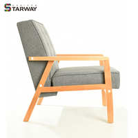 STARWAY vente en gros, meubles en tissu, fauteuil de salon, détente, canapé simple, chaise de salon moderne avec cadre en bois, WD-987