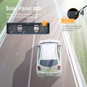Marco de matrícula de coche DC12V, Mini cámara de respaldo inalámbrica con WIFI, Solar, EU - Product Image 4