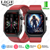 2025 Lige BWET280 ET280 nouvel écran AMOLED de 2.04 pouces fonction ECG Smartwatch appel d'urgence Calories Distance montre intelligente pour hommes