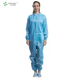 H-1108 Cleanroom Esd Overalls Antistatic Work Clothes With Caps