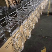 Chaise Chiavari empilable en PC transparent SKD pour la location d'événements et de banquets d'hôtel