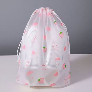 Custom Clear PE/PVC Biodegradable Drawstring T-Shirt Bag Waterproof Dust Proof Packaging Clothing Shoes Socks Fur Screen Printed - Product Image 6