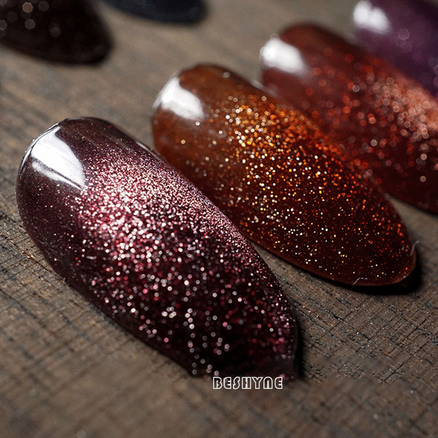 Hot Selling 8-Color Private Label UV Nail Gel Polish Crystal Diamond Cat Eye Design Magnetic Nail Art Polish