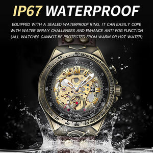 Binbond 275 Vintage <b>Men's</b> Fashion Casual Bronze Automatic Mechanical <b>Watch</b> Pointer Dial Metal Case <b>Waterproof</b> Luminous Function - Product Image 4