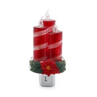 Lampe de Table LED Multicolore à Flamme Scintillante, Décoration de Noël Rouge Rayée, Bougie Veilleuse en Forme de Poinsettia, Vente en Gros Usine